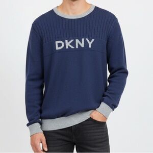 DKNY Blue Crewneck 100% Cotton Sweater size L